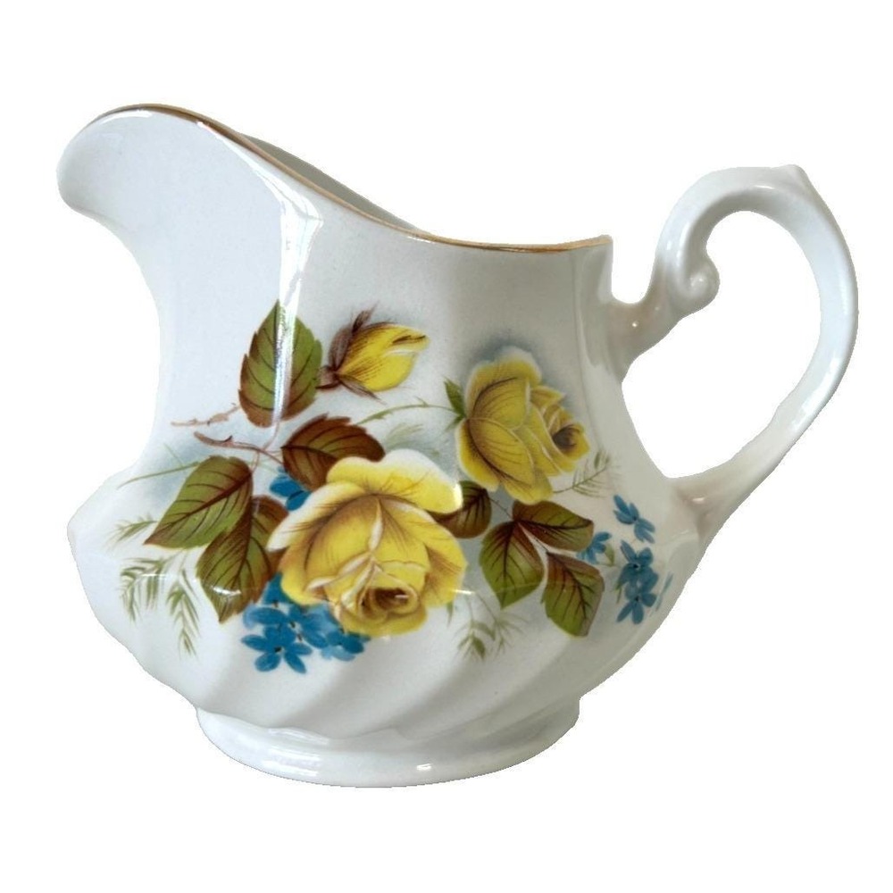 Vintage Ridgway Ironstone Golden Rose Creamer Pitcher Staffordshire England EUC